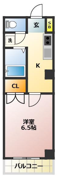 グランディオ(1K/1階)の間取り写真