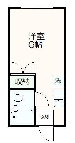 第3一水荘(ワンルーム/2階)の間取り写真