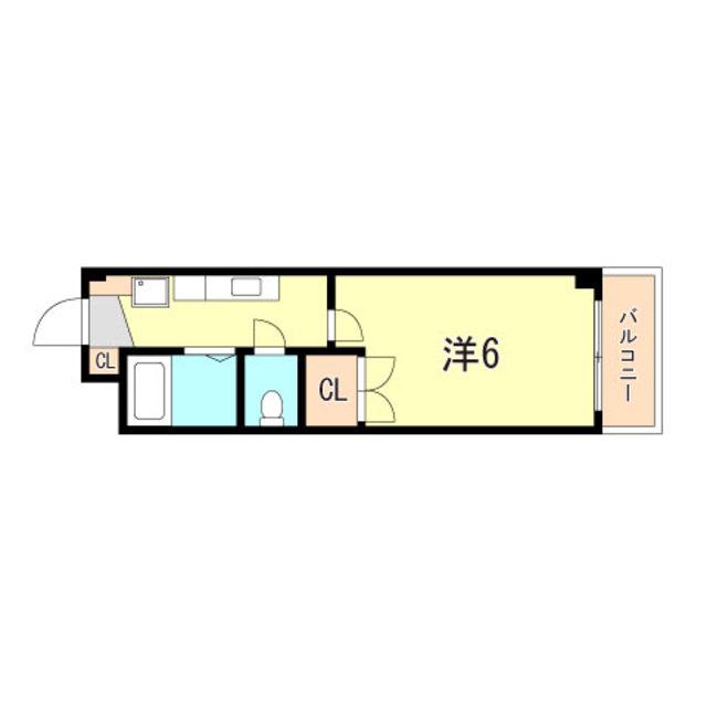 アリュール学院前I(1K/3階)の間取り写真