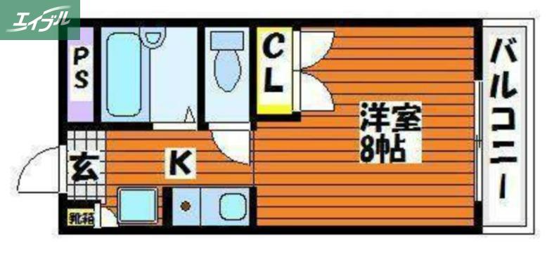 かずみね(1K/1階)の間取り写真