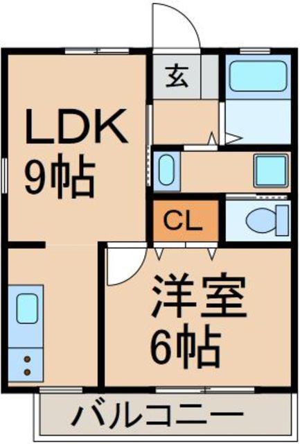 メゾン・ラ・シエル(1LDK/2階)の間取り写真