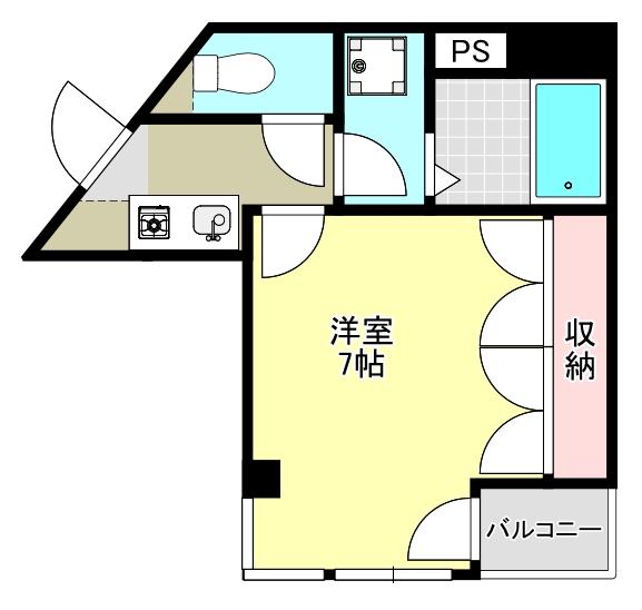 アトラクティヴオマタ(1K/3階)の間取り写真
