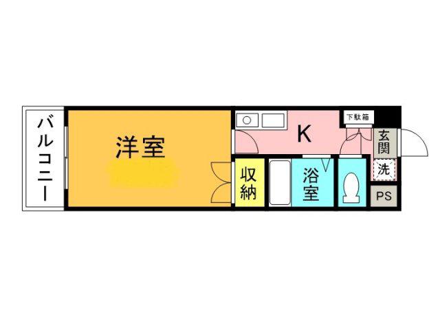 AXIS上幟町(1K/5階)の間取り写真