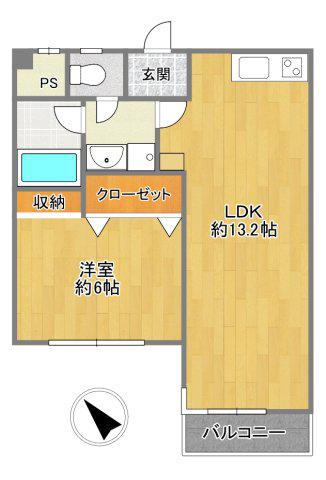 MIO梶ヶ谷(1LDK/3階)の間取り写真