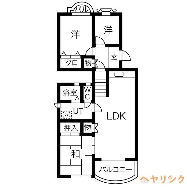 ヴィラ若葉台(3LDK/1階)の間取り写真