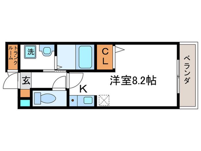 レジデンスAYU(ワンルーム/2階)の間取り写真