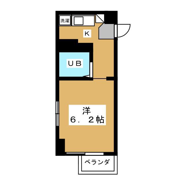 フレクションB(ワンルーム/1階)の間取り写真