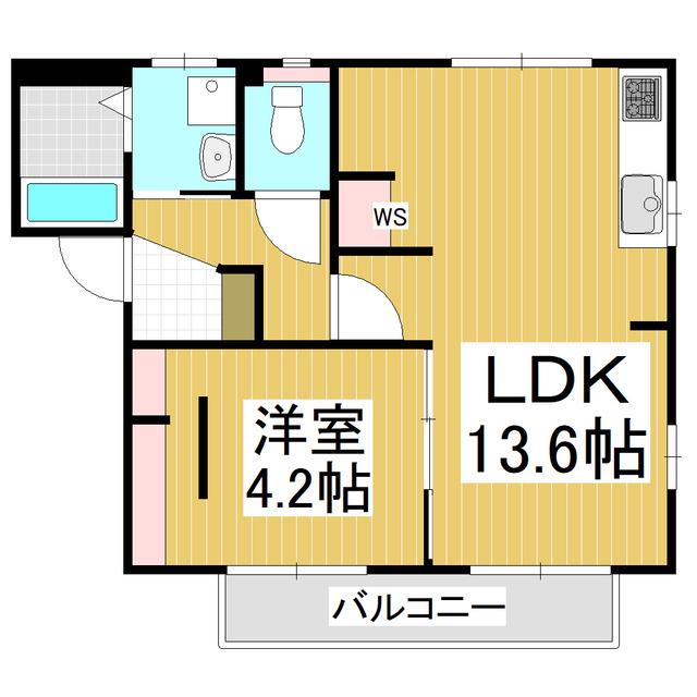 フレグランスアゼリアA(1LDK/2階)の間取り写真