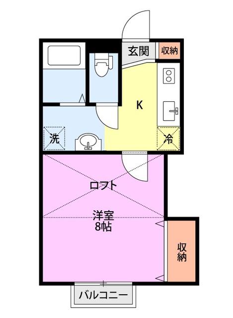プラザドゥエグザ(1K/1階)の間取り写真