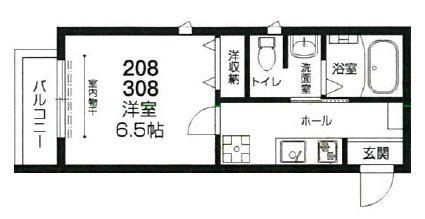 ラシーネ赤塚(1K/3階)の間取り写真