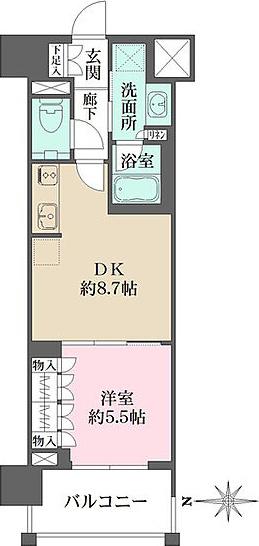 ザ・パークハウスアーバンス渋谷(1DK/7階)の間取り写真