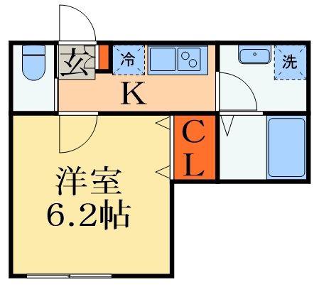 コスモ・アルカディア2(1K/2階)の間取り写真