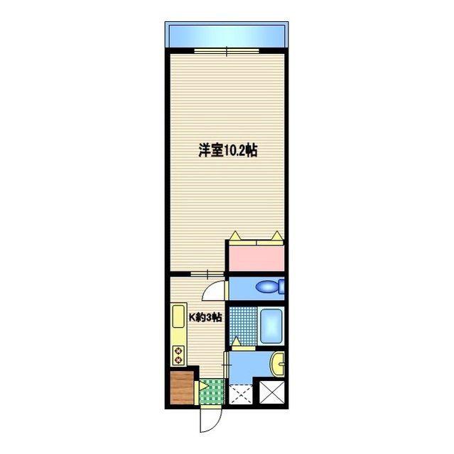 カメリア本町(1K/1階)の間取り写真