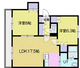 プランドール(2LDK/1階)の間取り写真