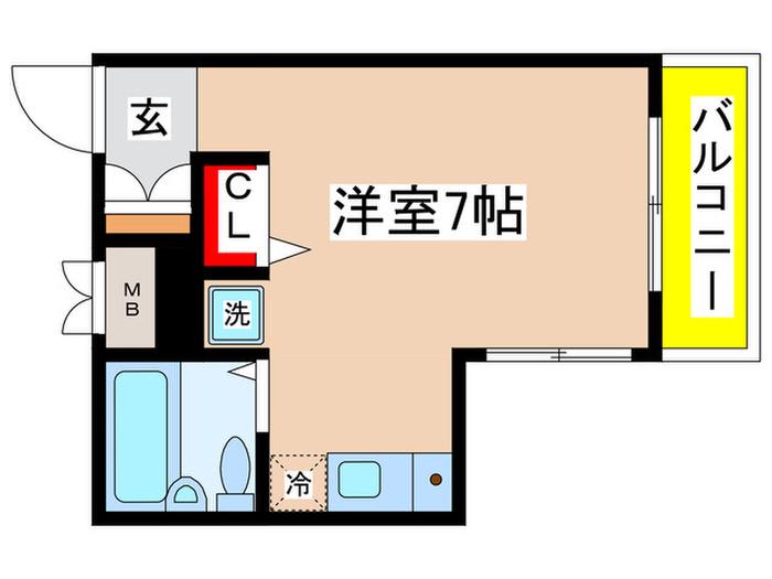 セントヒルズ向ヶ丘遊園(ワンルーム/4階)の間取り写真