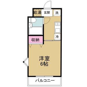 ベルセ山口町(1K/1階)の間取り写真