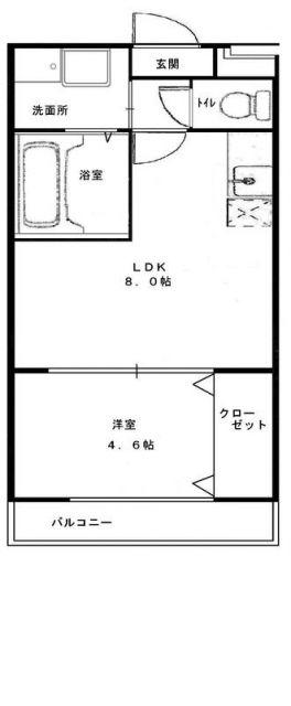 モンサント田中町(1LDK/2階)の間取り写真