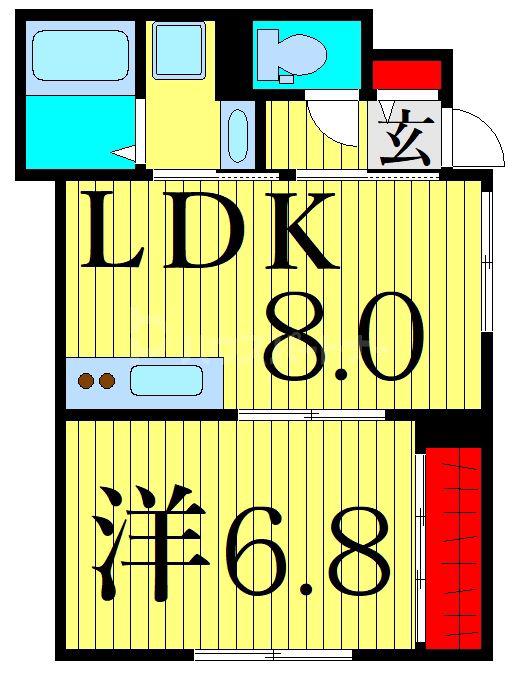 ノースコート(1LDK/1階)の間取り写真