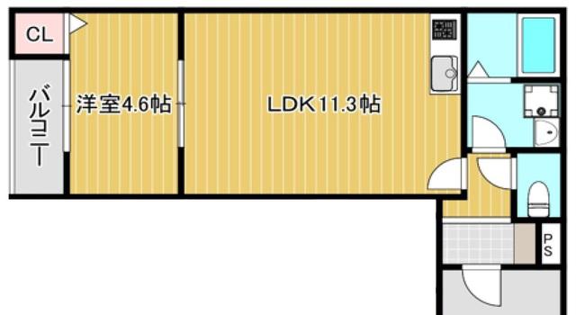 エトワール相模大野(1LDK/3階)の間取り写真