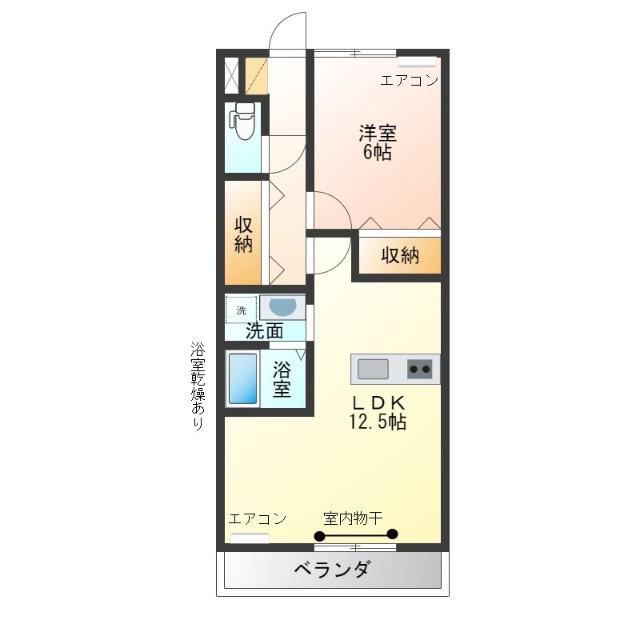 エトワールA(1LDK/1階)の間取り写真
