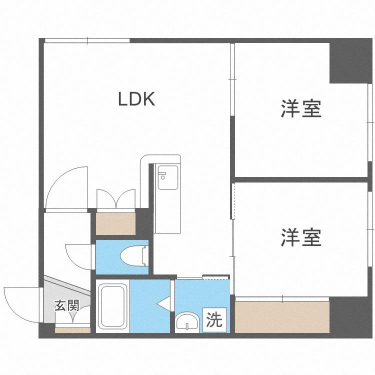 エタニティー20(2LDK/5階)の間取り写真