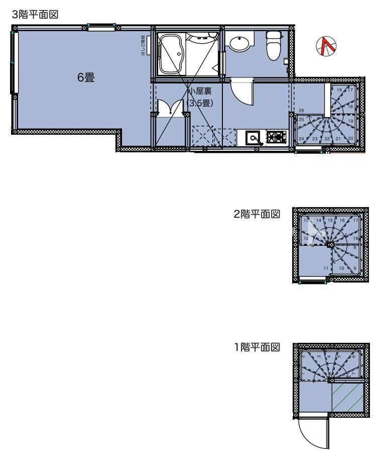 FAIR町屋学生・社会人にオススメ初期費用分割払(ワンルーム/3階)の間取り写真