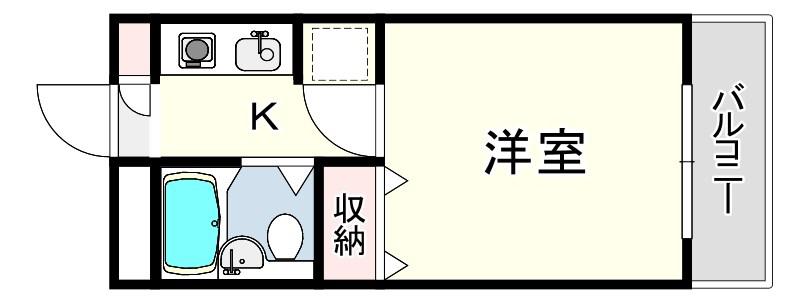 大手ビル(1K/4階)の間取り写真