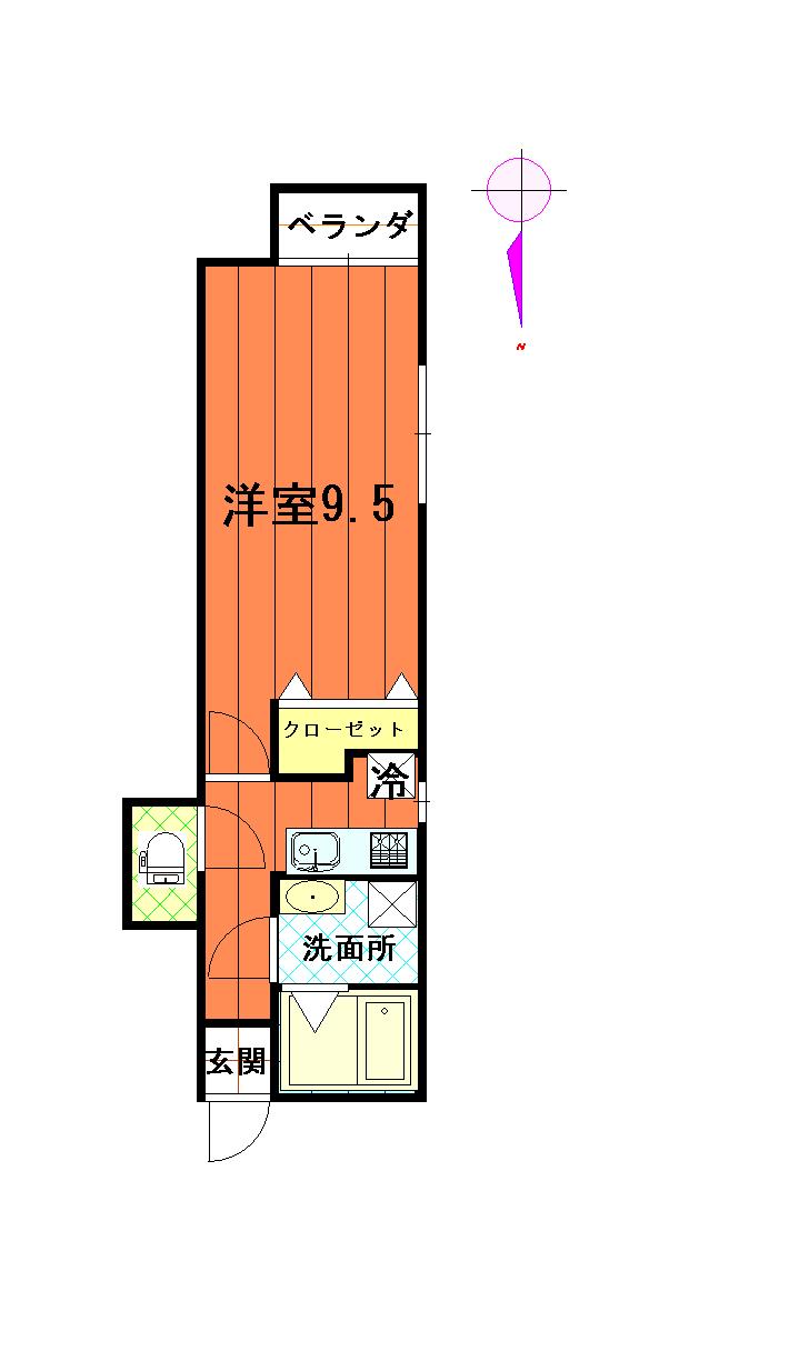 ラフィニール足立(1K/1階)の間取り写真