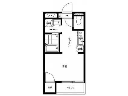 三田パークコート(ワンルーム/1階)の間取り写真