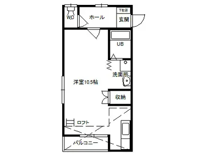 AハイツNO.2(ワンルーム/1階)の間取り写真