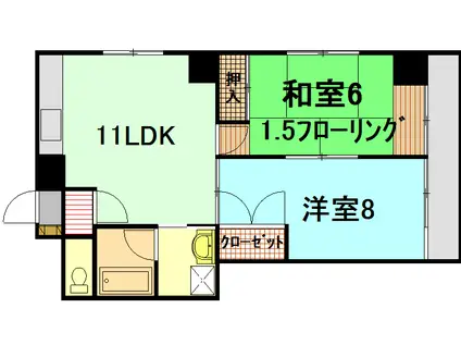 小西第2ビル(2LDK/4階)の間取り写真