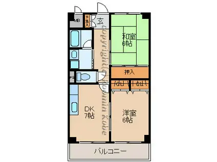 ビューハイツ(2DK/2階)の間取り写真