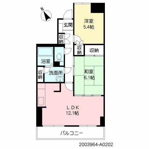 フローラルマンション(2LDK/2階)の間取り写真