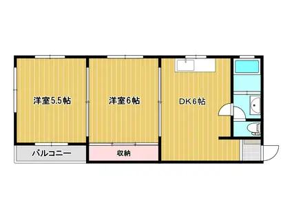 マキシム貴船(2DK/3階)の間取り写真