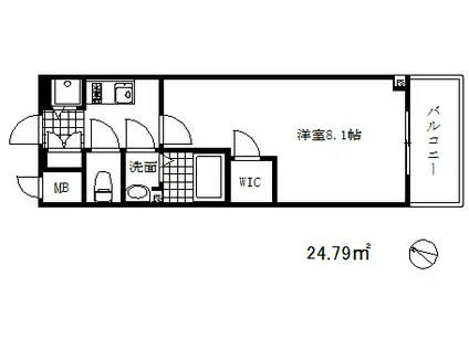 エスリード神戸ハーバーテラス(1K/8階)の間取り写真
