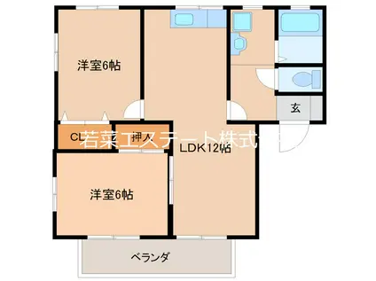 セジュール津福(2LDK/1階)の間取り写真