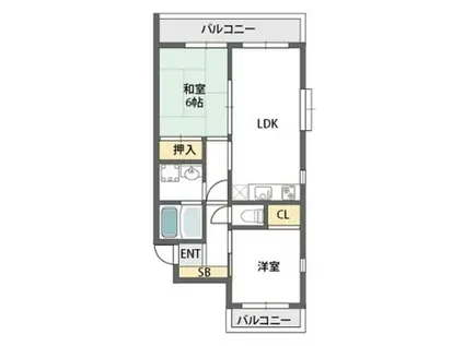 ボナール島田(2LDK/2階)の間取り写真