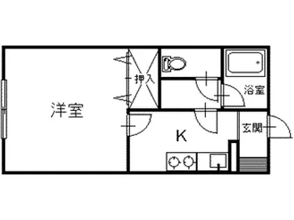 アズリー(1K/1階)の間取り写真