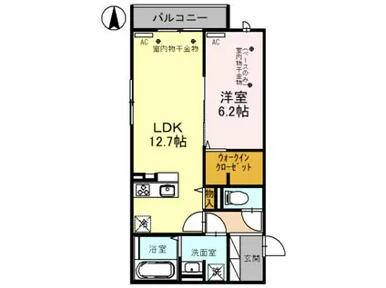 D-RESIDENCE藤江II(1LDK/3階)の間取り写真