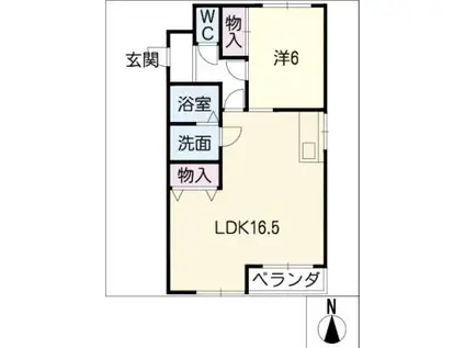 鈴木マンション(1LDK/2階)の間取り写真