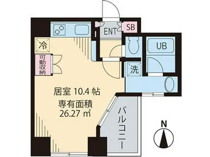 ビイルーム高円寺(1K/7階)の間取り写真