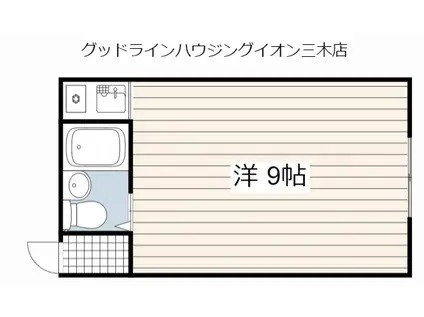 ルミエール神戸高雄台(ワンルーム/2階)の間取り写真