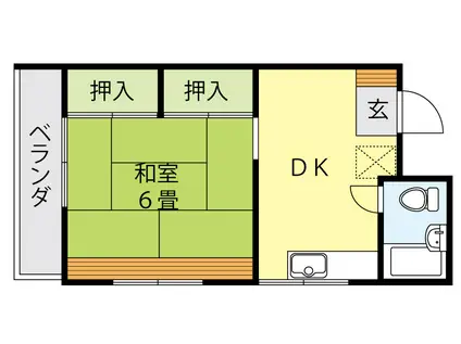 コーポ阿賀野(1K/2階)の間取り写真