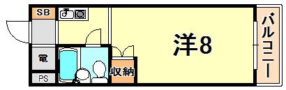 どみとりーときわ(ワンルーム/3階)の間取り写真