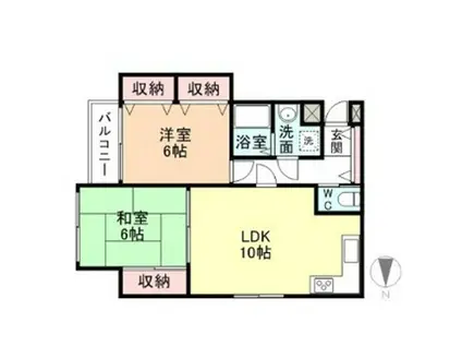 第2グレースビル(2LDK/2階)の間取り写真