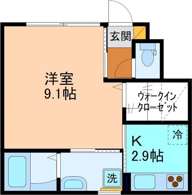 インテグラル米泉(1K/1階)の間取り写真