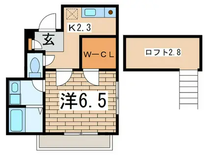 アイランド港南(1K/2階)の間取り写真