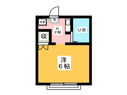 コーポサンユウ(1K/2階)の間取り写真
