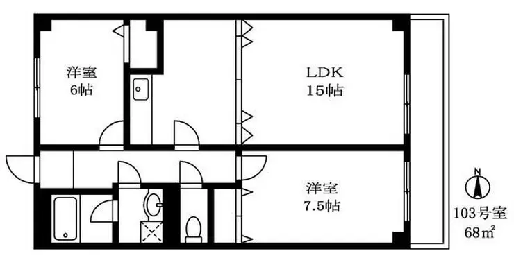 アパートメントカヤ田園調布 1階階 間取り