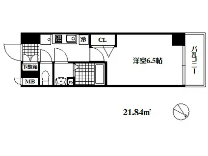 プレサンス神戸キュリオ(1K/11階)の間取り写真